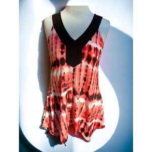 SUSAN LAWRENCE LADIES VNECK SLEEVELESS PINK ANIMAL PRINT PULLOVER TUNIC SMALL